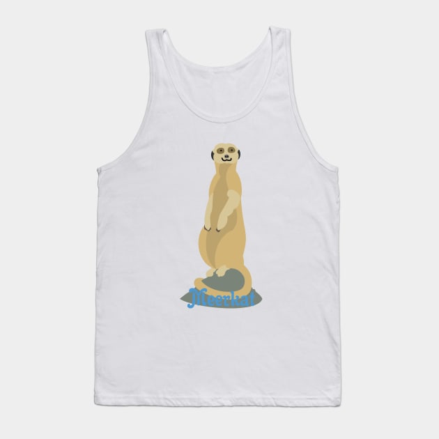 African Meerkat Standing Upright atop a Rock Tank Top by evisionarts